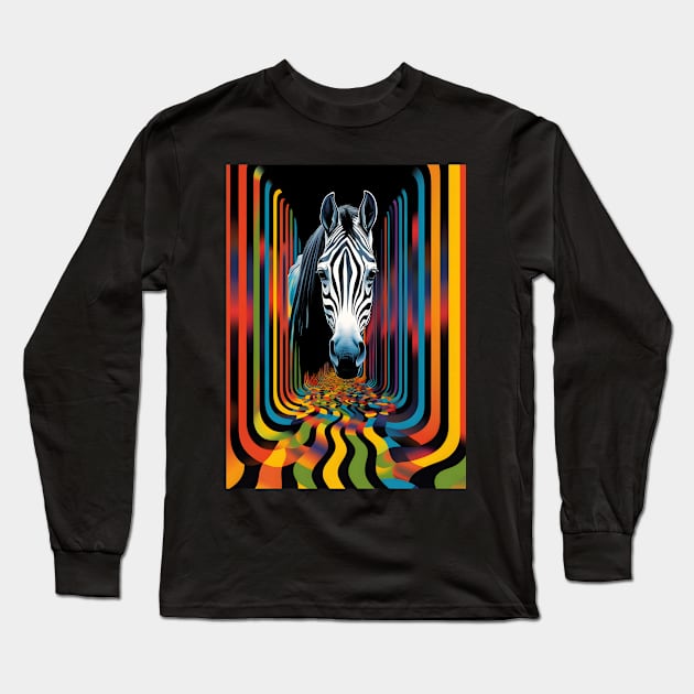 Optical Illusions - Zebra Long Sleeve T-Shirt by Mistywisp